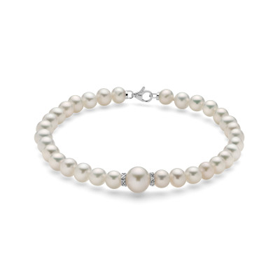 MILUNA Bracciale donna con perle e diamanti - PBR3073V www.ideapreziosa.com shop online