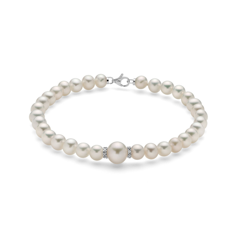 Bracciale donna Miluna oro bianco con perle e diamanti PBR3073V MILUNA - 1