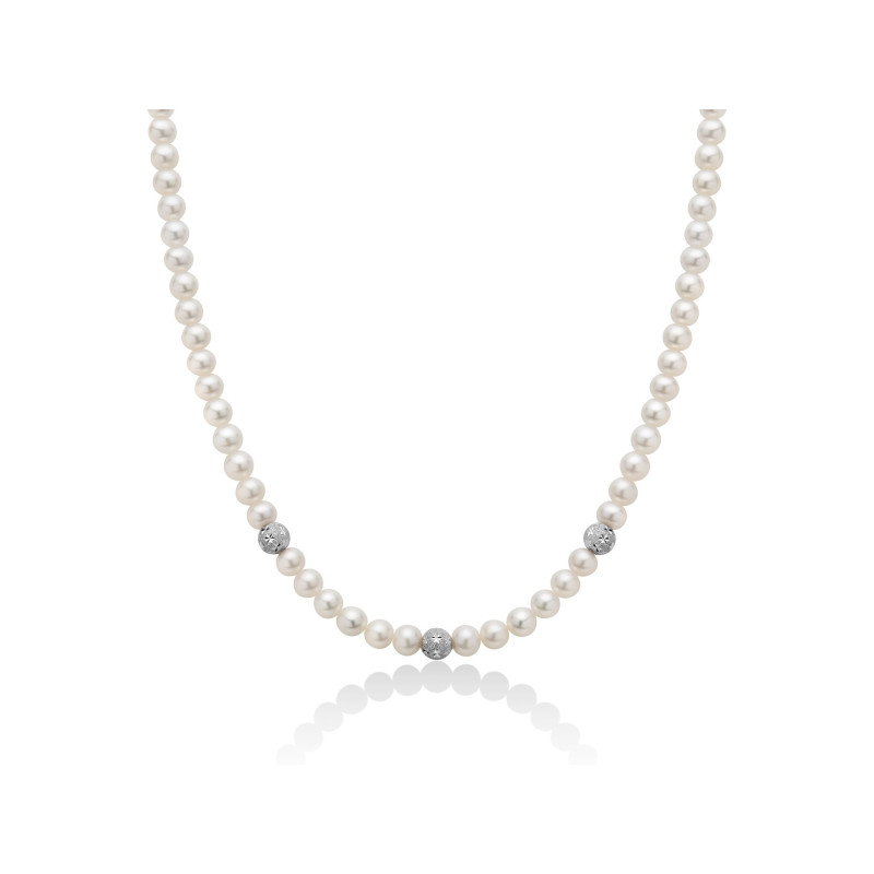 MILUNA Filo di perle con sfere diamantate - PCL5534V www.ideapreziosa.com shop online