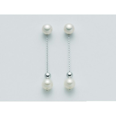 NIMEI Orecchini pendenti donna con doppia perla ORIENTE - PER1177K www.ideapreziosa.com shop online