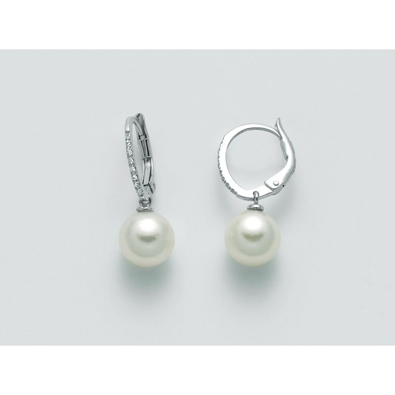NIMEI Orecchini pendenti da donna con perla Akoya e diamanti - PER2331 NIMEI - 1
