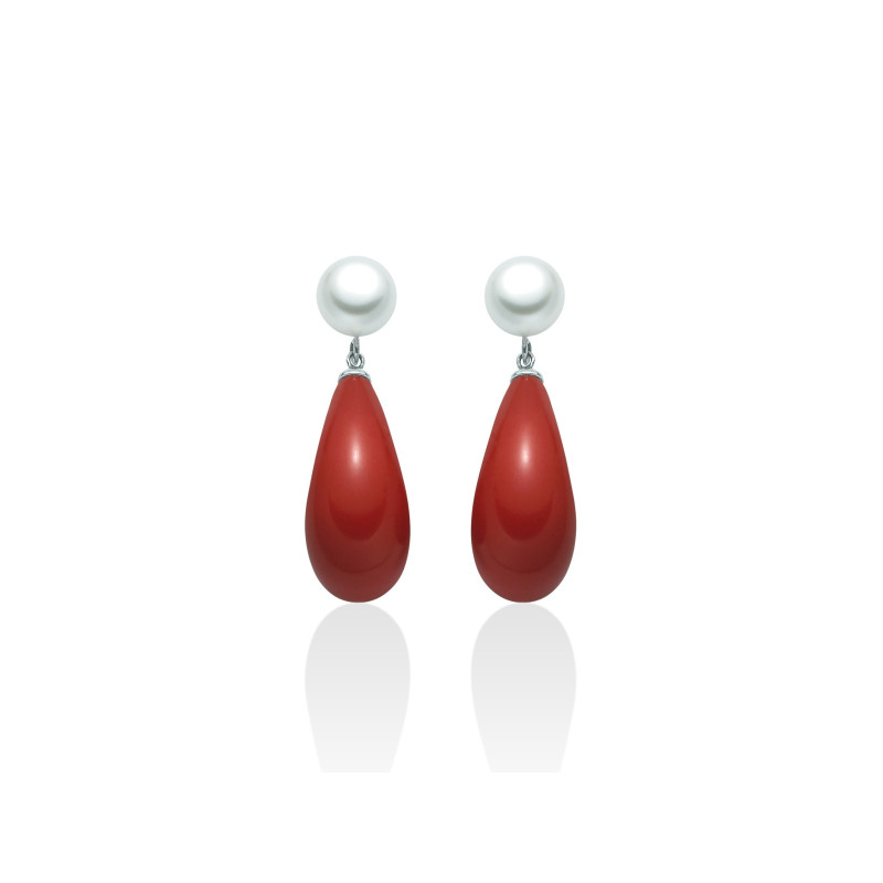 Orecchini Miluna donna con corallo rosso e perla PER2190 MILUNA - 1