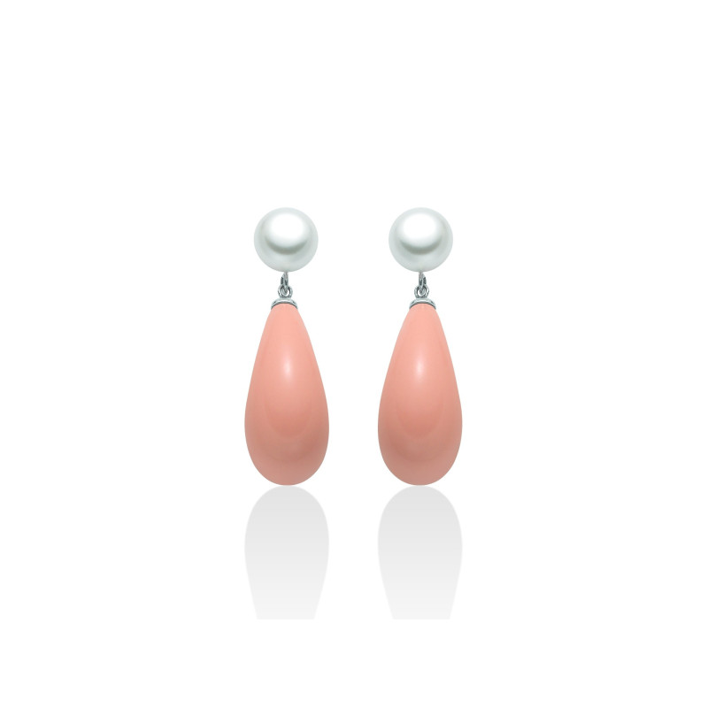 MILUNA Orecchini donna con corallo rosa e perla - PER2189 MILUNA - 1
