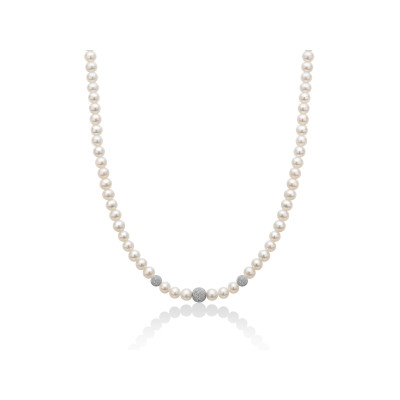 MILUNA Collana di perle con sfere diamantate - PCL1839V www.ideapreziosa.com shop online