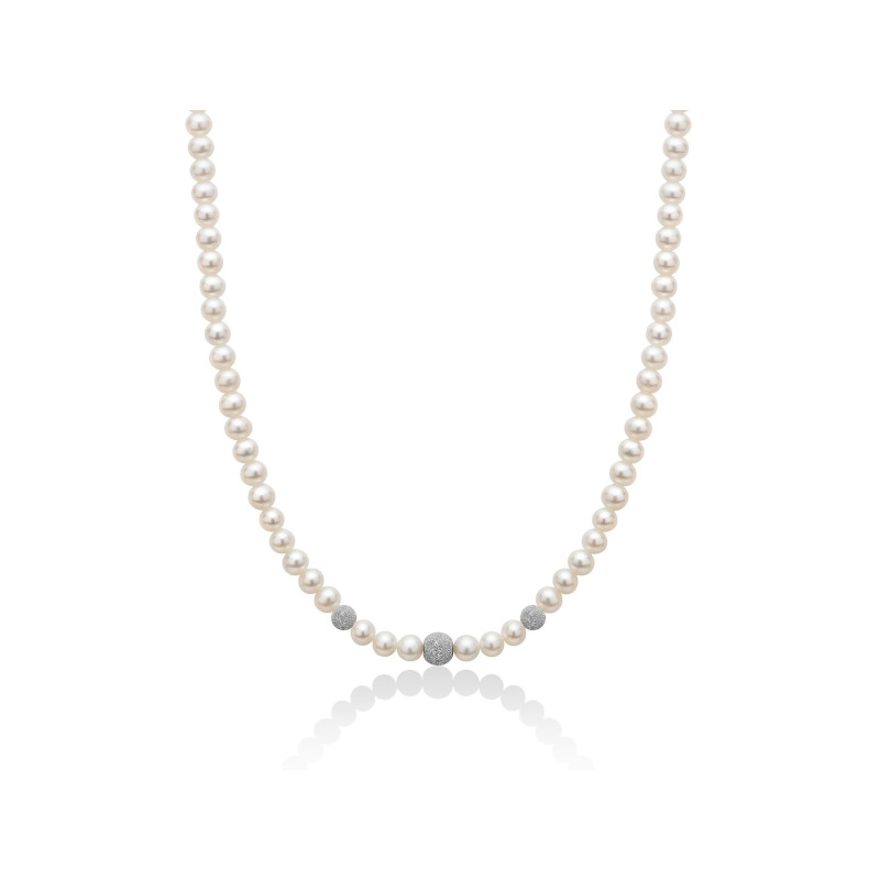 MILUNA Filo di perle con sfere diamantate - PCL1839V www.ideapreziosa.com shop online