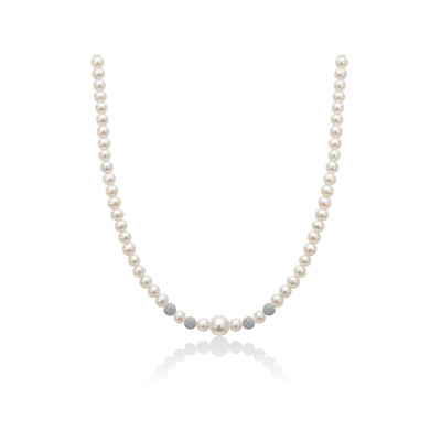MILUNA Filo di perle con sfere diamantate - PCL3080V www.ideapreziosa.com shop online