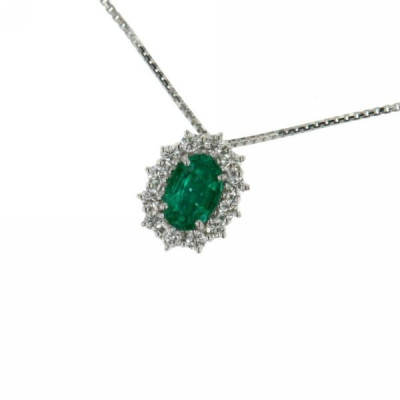 MIRCO VISCONTI Collana donna con smeraldo e diamanti - IE46/B10S www.ideapreziosa.com shop online