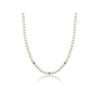 MILUNA Filo di perle con sfere diamantate - PCL1701BV www.ideapreziosa.com shop online