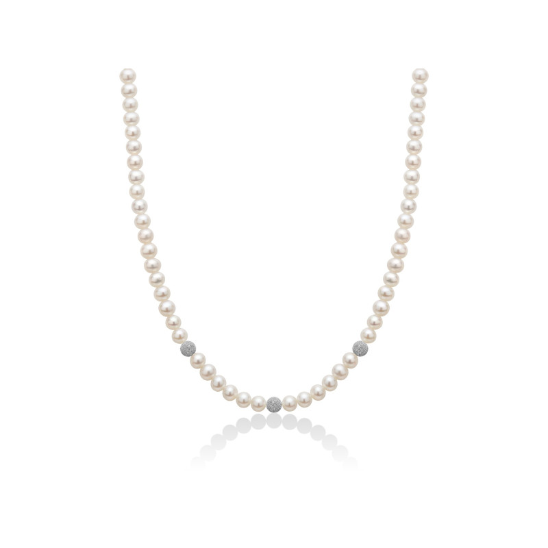 Collana donna Miluna con perle e sfere in oro bianco PCL1701BV MILUNA - 1