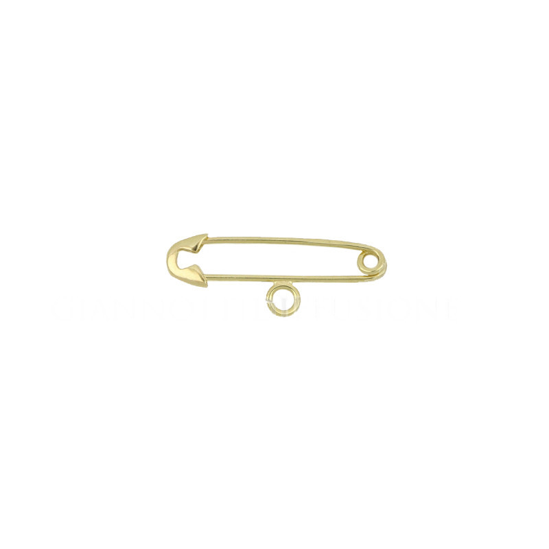 Spilla oro giallo da balia con anelletto 18KARATI - 1