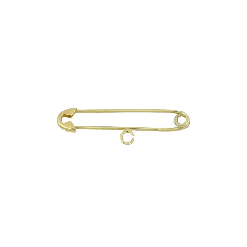 Spilla oro giallo da balia con anelletto 18KARATI - 1