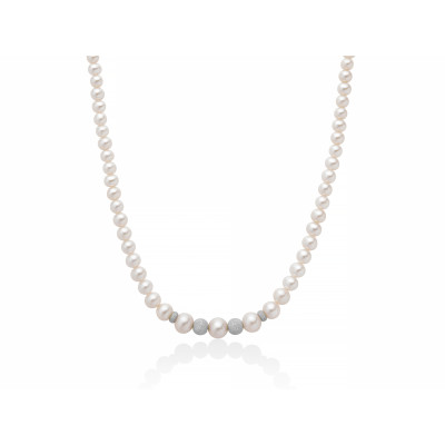 MILUNA Collana di perle con elementi diamantati - PCL4679V www.ideapreziosa.com shop online