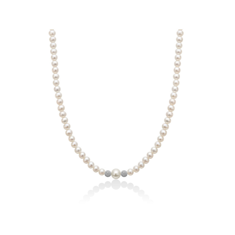 Collana donna Miluna con perle e sfere in oro bianco PCL3079V MILUNA - 1