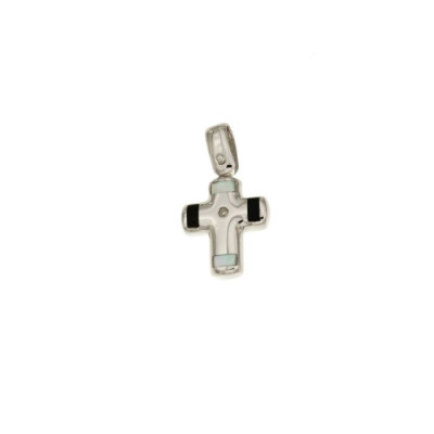 18KARATI Croce uomo con pietre e diamante - 803321711307 www.ideapreziosa.com shop online