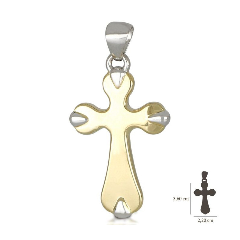Croce uomo oro giallo bianco scatolata senza Cristo 18KARATI - 1