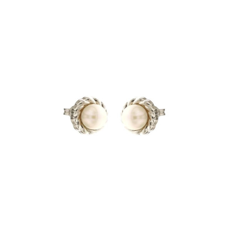 Orecchini oro bianco donna con perla 18KARATI - 1