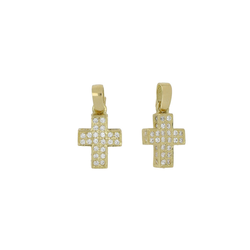 Croce donna oro giallo con zirconi 18KARATI - 1