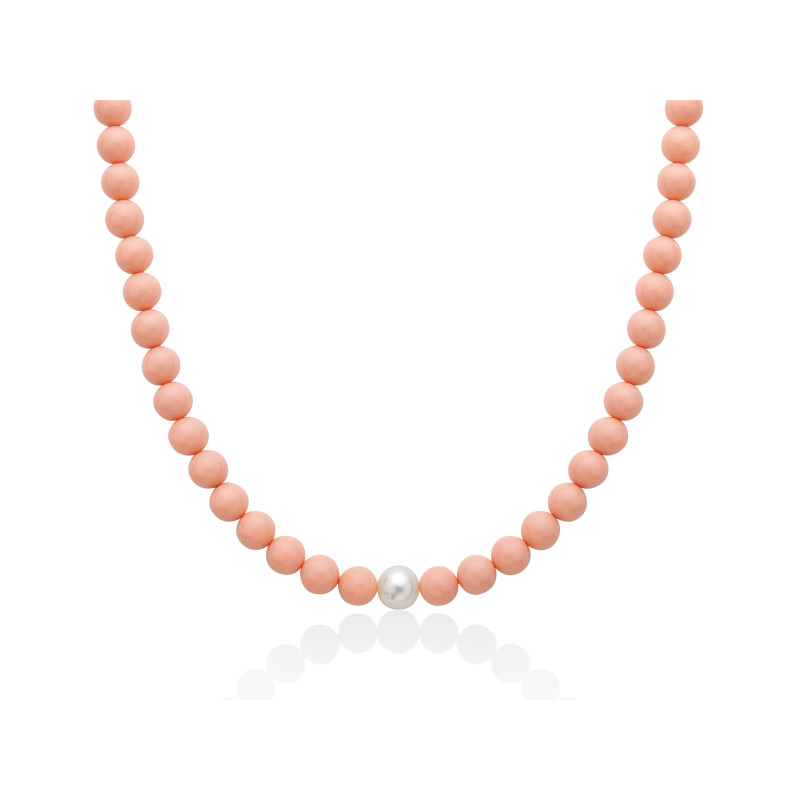 Collana Miluna donna in argento con corallo rosa e perla PCL4821 MILUNA - 1