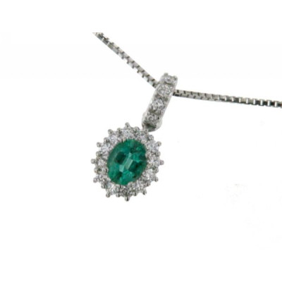 MIRCO VISCONTI Collana donna con smeraldo e diamanti - Z684/A5S www.ideapreziosa.com shop online