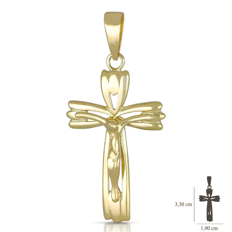 Croce uomo oro giallo con Cristo 18KARATI - 2