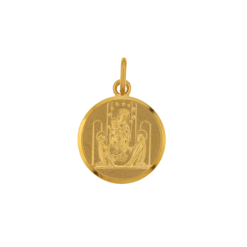Medaglia oro giallo con Madonna di Pompei 18KARATI - 2