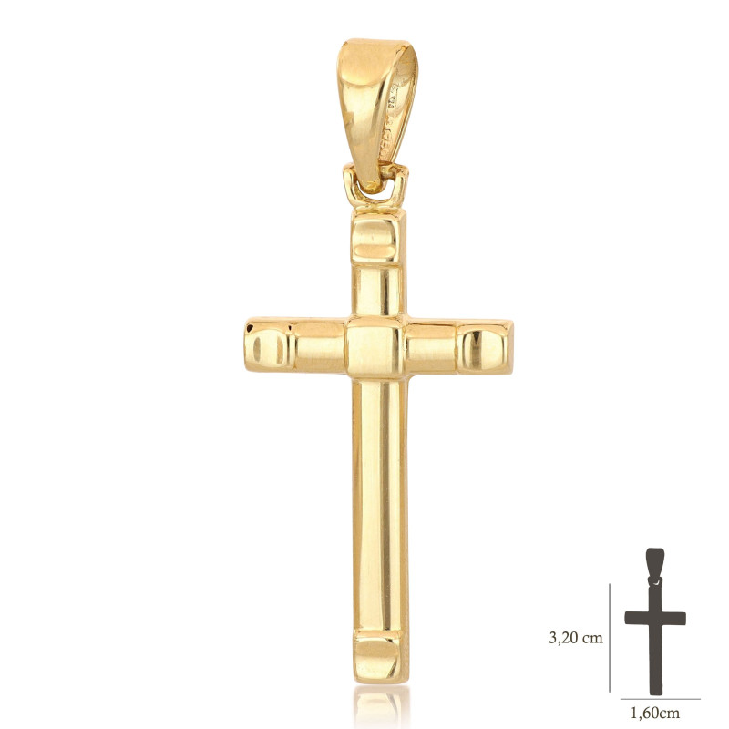 Croce uomo oro giallo senza Cristo 18KARATI - 1