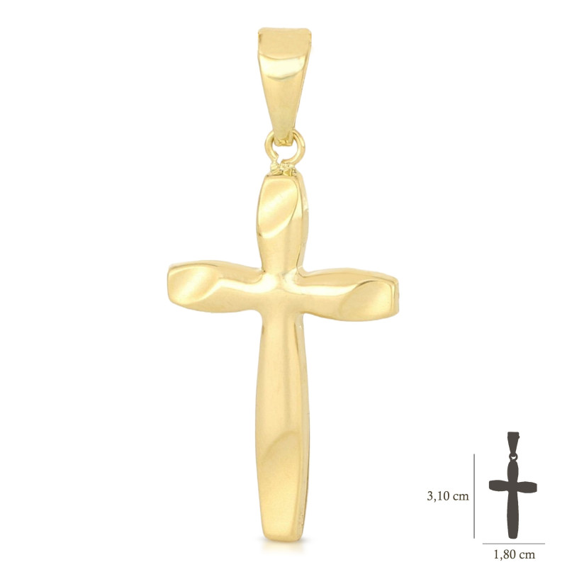 Croce uomo oro giallo senza Cristo 18KARATI - 2