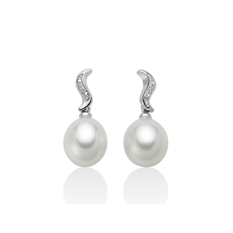 Orecchini donna Miluna oro bianco con perle e diamanti PER2642 MILUNA - 1