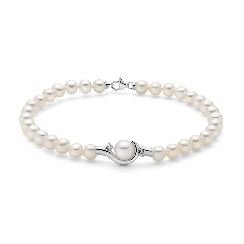 Bracciale donna Miluna oro bianco con perle e diamanti PBR3455 MILUNA - 1