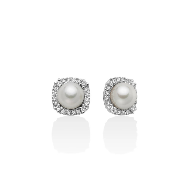 NIMEI Orecchini perle oro bianco e diamanti PER2624 NIMEI - 1