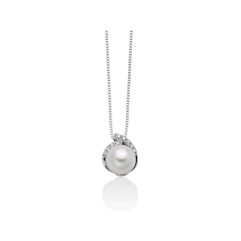Nimei Collana perle oro bianco e diamante PCL6421 NIMEI - 1