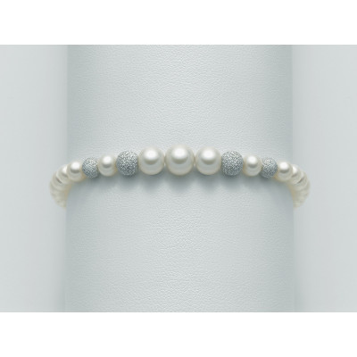 MILUNA Bracciale donna con perle e sfere diamantate - PBR1771V www.ideapreziosa.com shop online