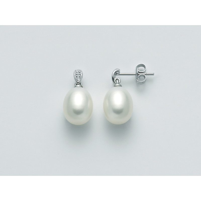 Orecchini donna Miluna oro bianco con perle e diamanti PER2351 MILUNA - 1